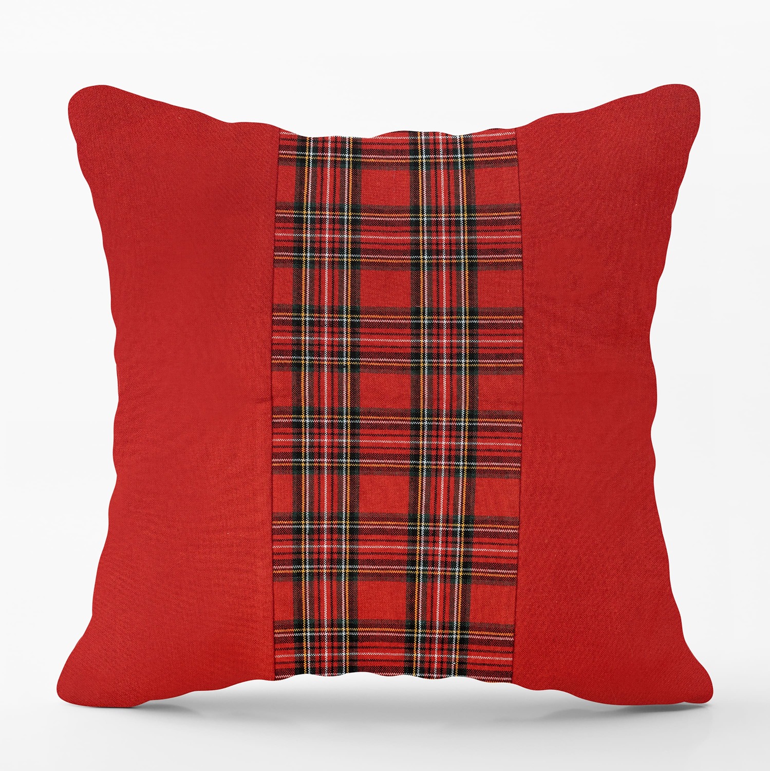 COTTON CUSHION 45X45 RED WITH CHECKED PATTERN