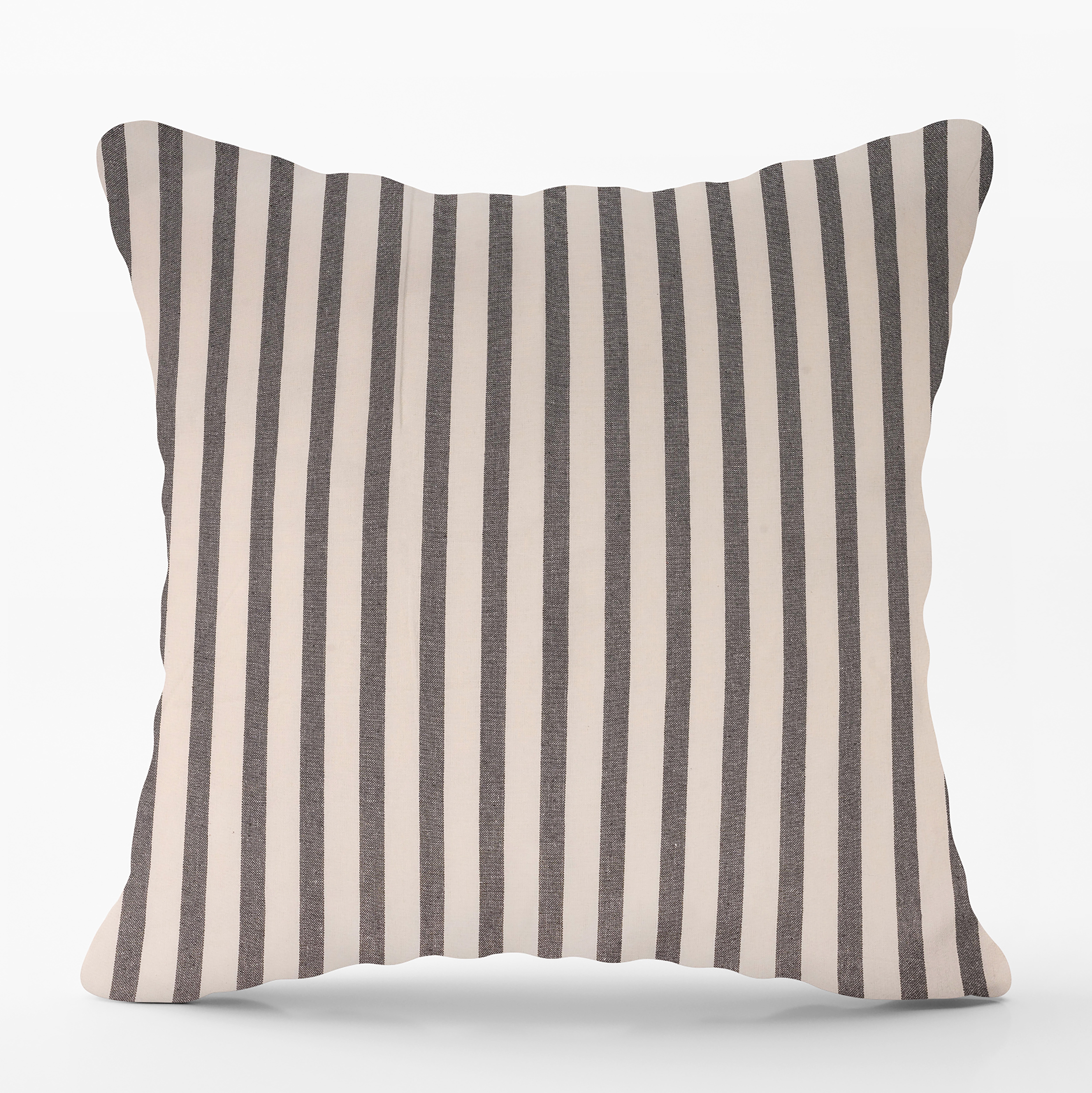 COTTON CUSHION 45Χ45 ECRU WITH GREY STRIPES