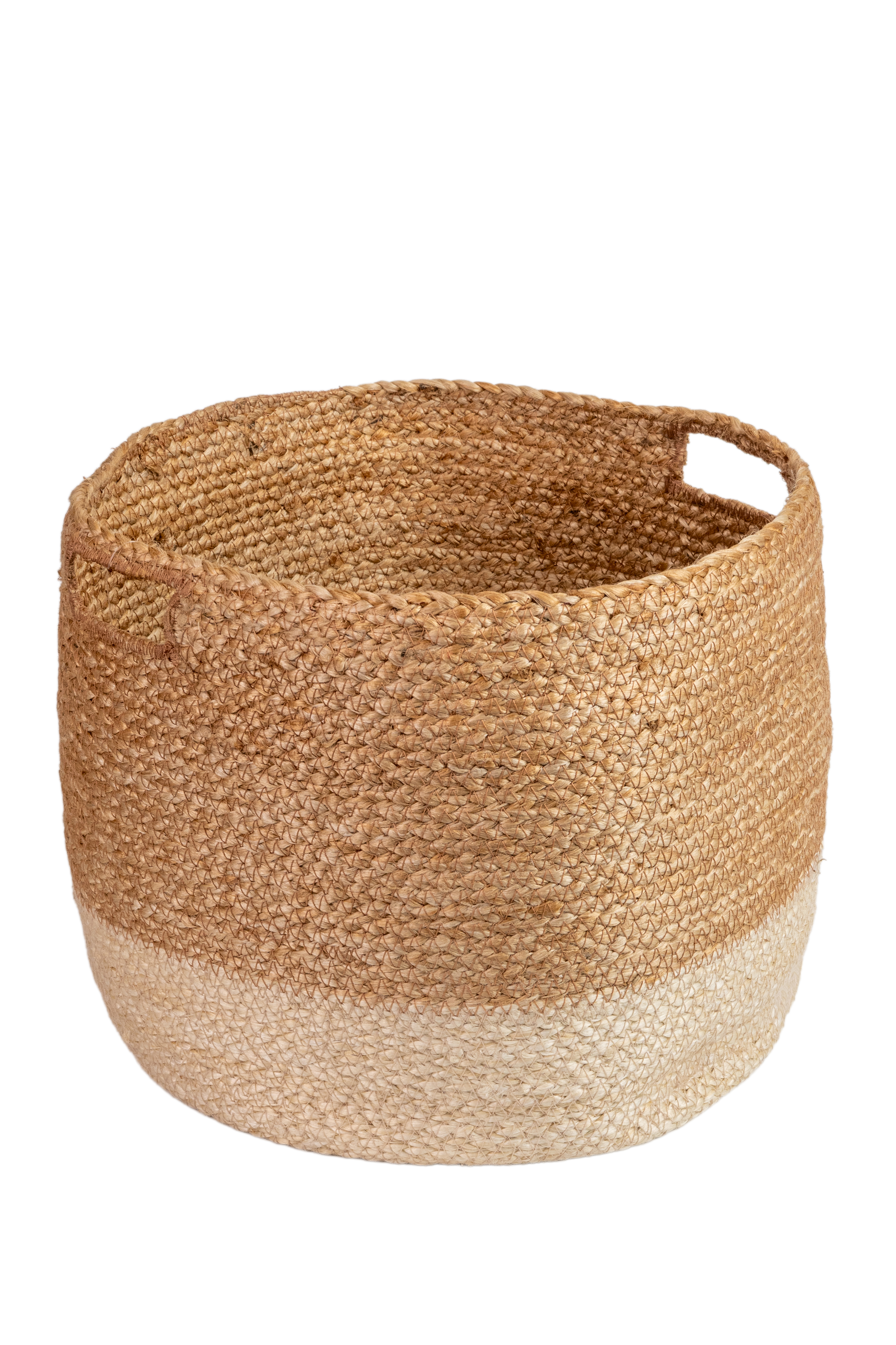 JUTE BASKET NATURAL & BOTTOM BLEACH  30X25