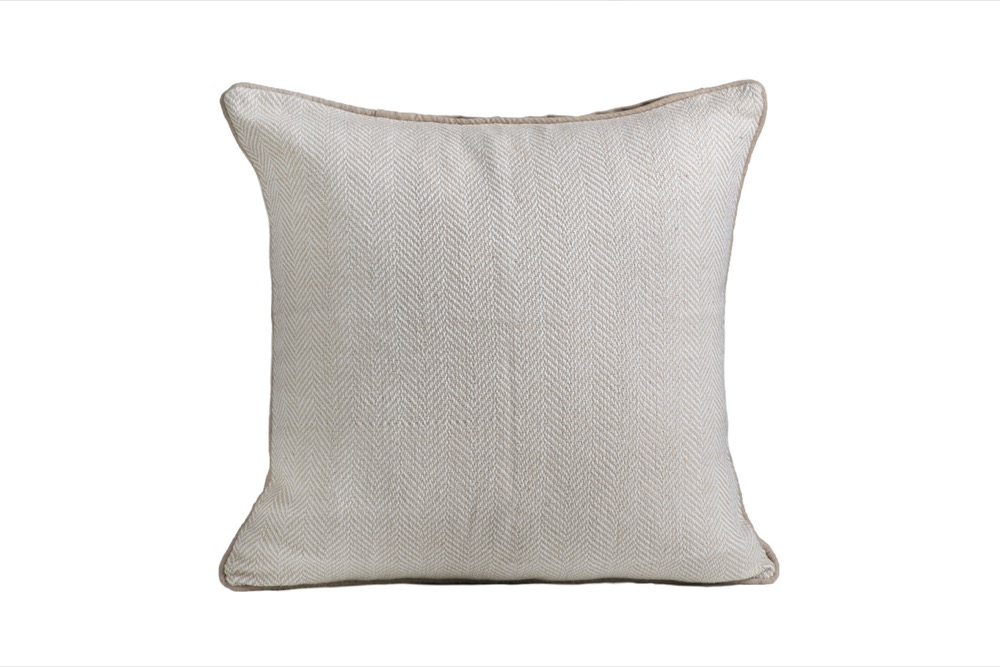 COTTON CUSHION FISH-BONE BEIGE 40X40