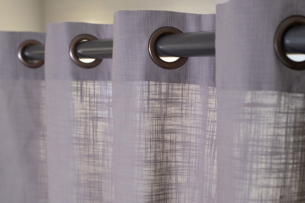 COTTON CURTAIN STONE WITH WEAVING DESIGN 140X260 WITH EYELETS
