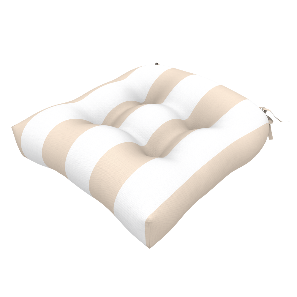  WATERPROOF CHAIR CUSHION STRIPED BEIGE SET OF 2 PCS 40Χ42Χ12.5