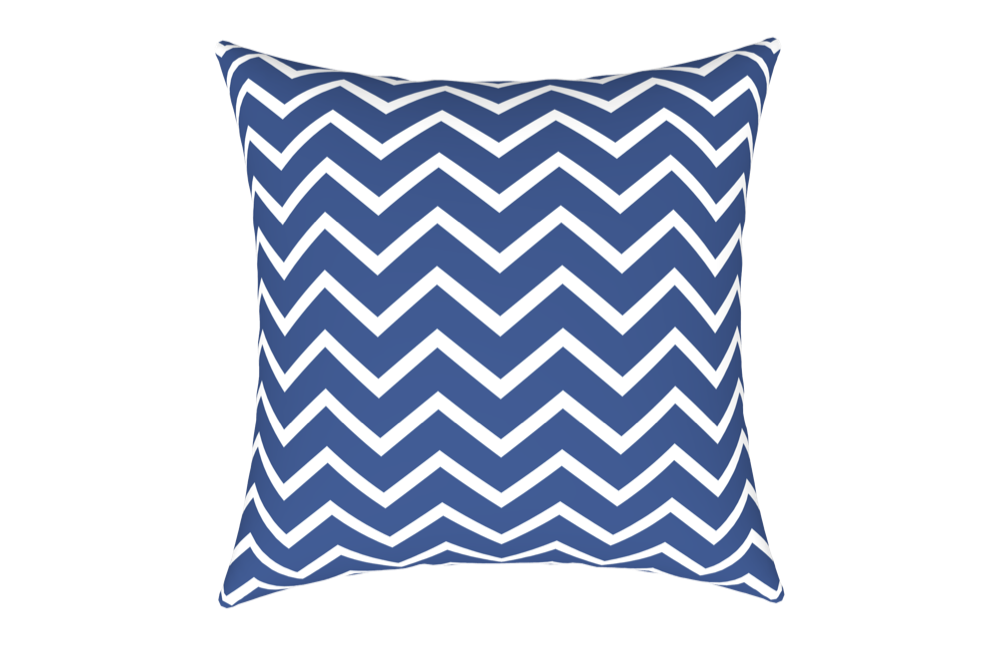  WATERPROOF CUSHION CHEVRON NAVY BLUE 43X43