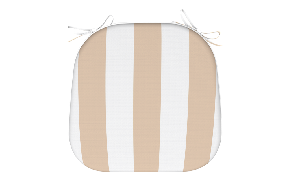  WATERPROOF CHAIR CUSHION STRIPED BEIGE SET OF 2 PCS 40Χ42Χ5