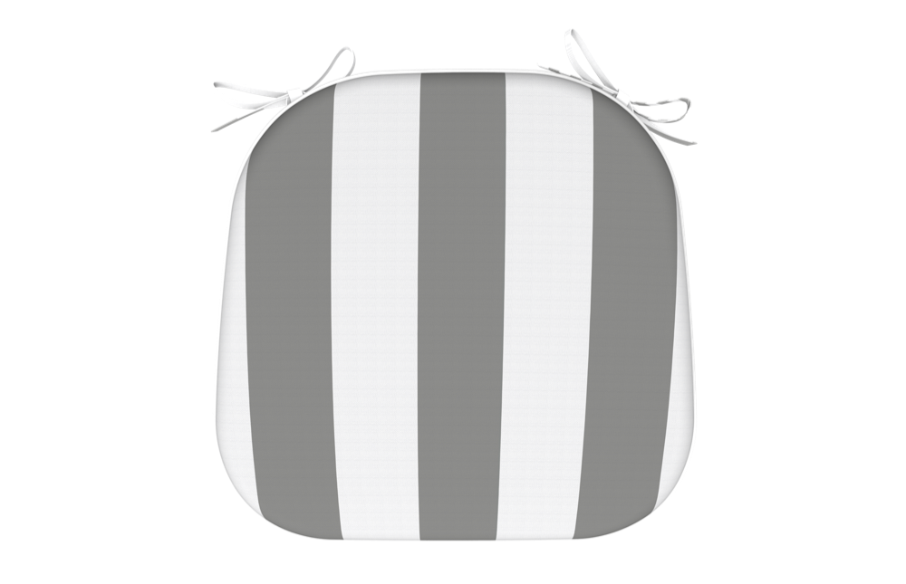  WATERPROOF CHAIR CUSHION STRIPED GREY SET OF 2 PCS 40Χ42Χ5