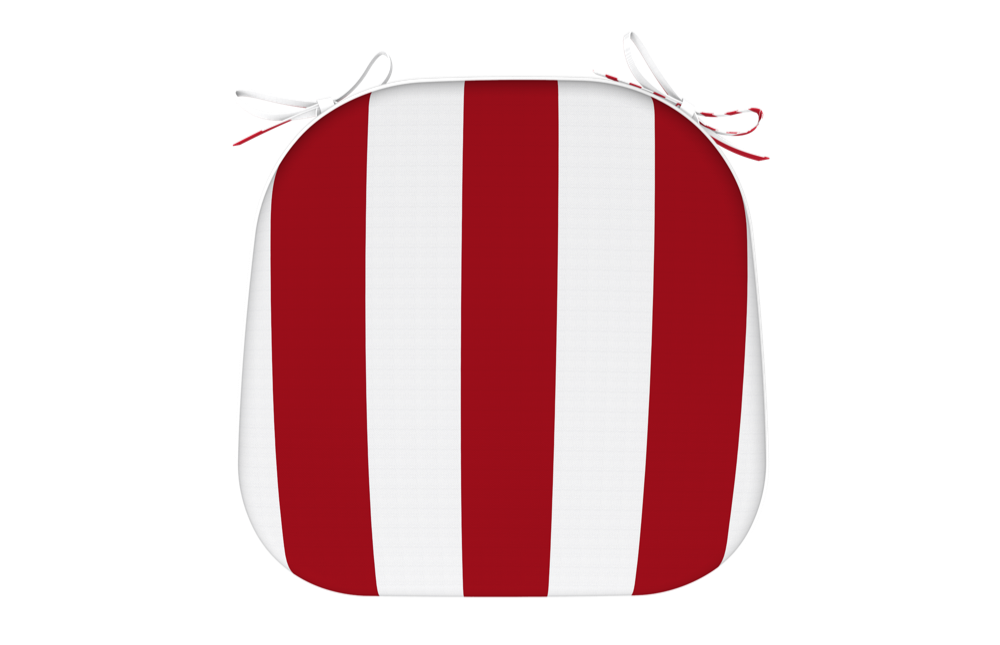  WATERPROOF CHAIR CUSHION STRIPED RED SET OF 2 PCS 40Χ42Χ5