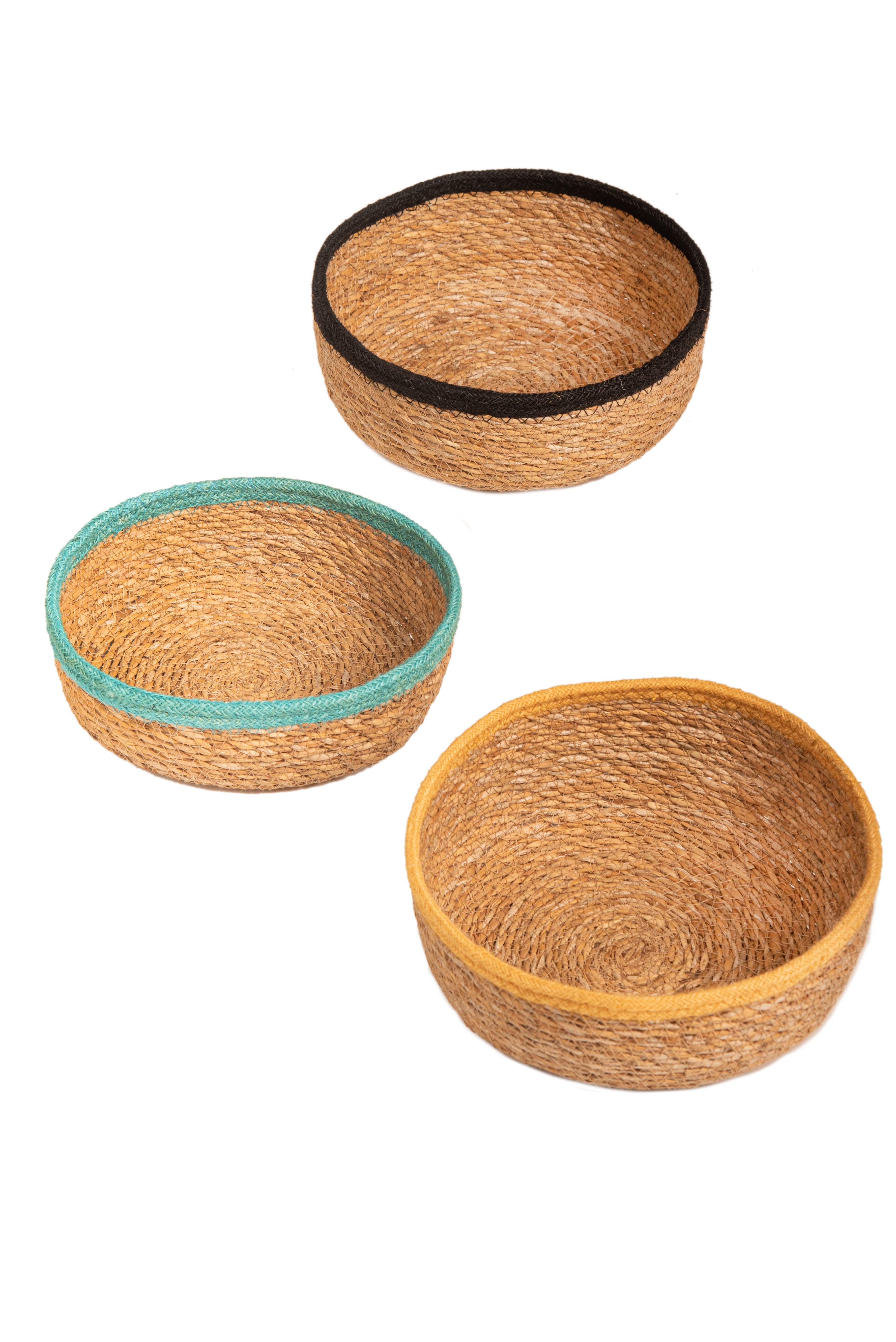 SEAGRASS BASKETS TRCOLORE SET OF 3 25x19x11cm & 23x16x10cm & 21x15x8cm
