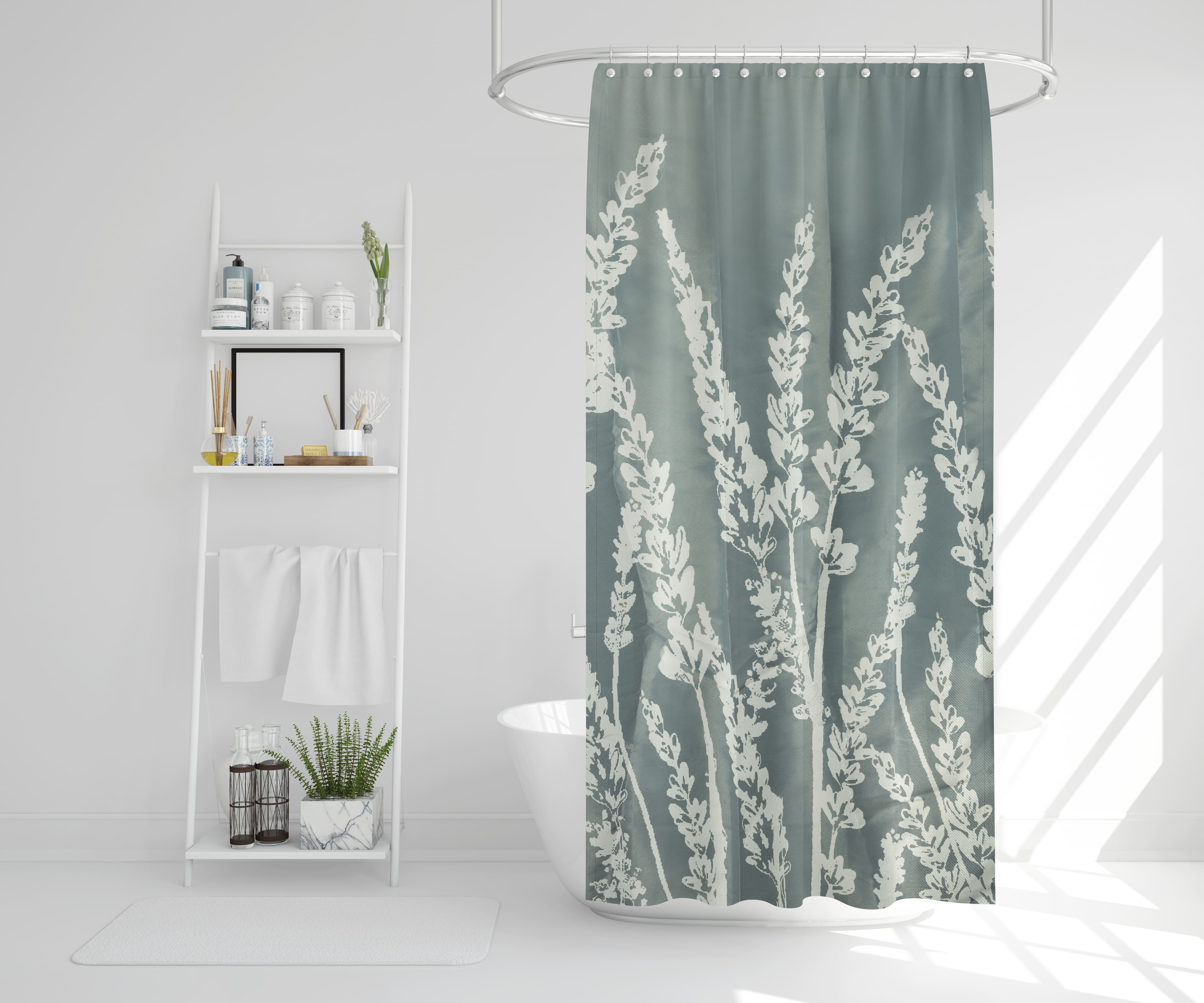 SHOWER CURTAIN LAVENDER-SAGE GREEN 150X180