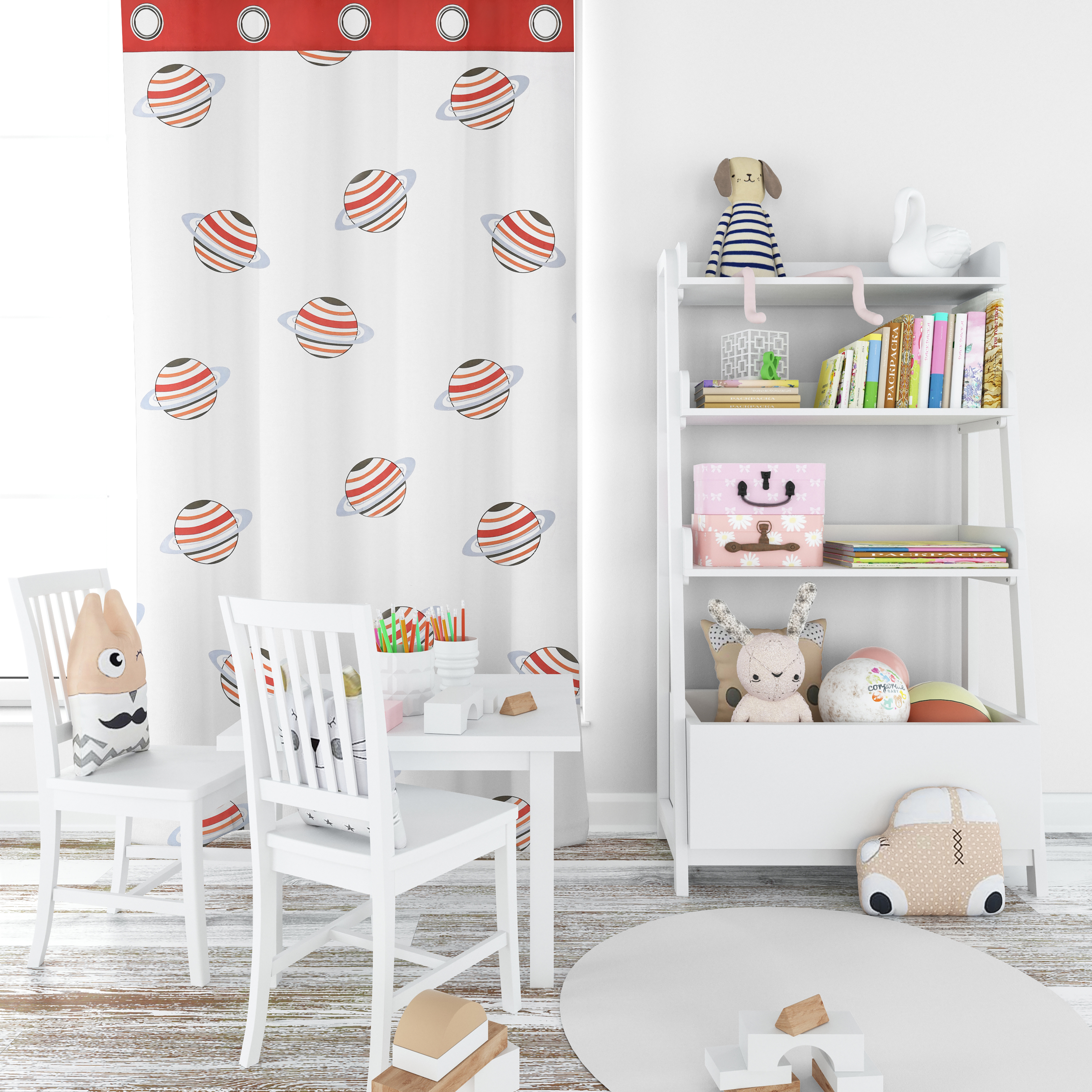 CHILDREN CURTAIN SPACE 150X280 WITH EYELETS