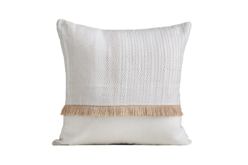  COTTON CUSHION 60X60 WHITE - WOVEN ECRU