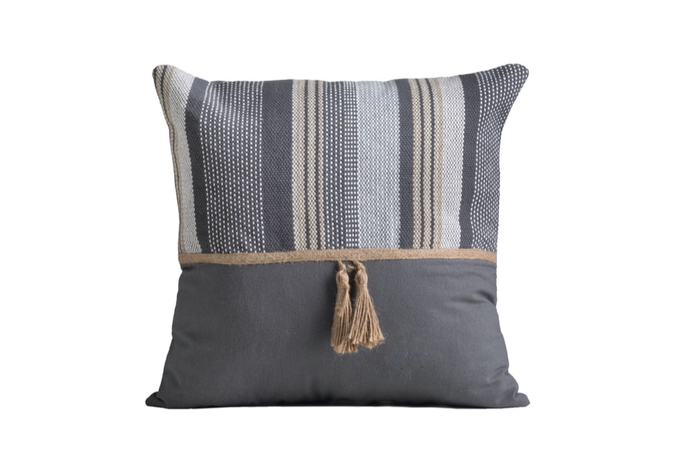 COTTON CUSHION WITH JUTE FRICTIONS 40X40
