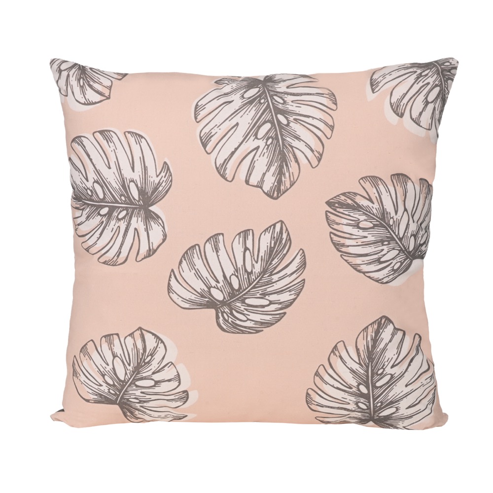 COTTON CUSHION LEAFY 45X45