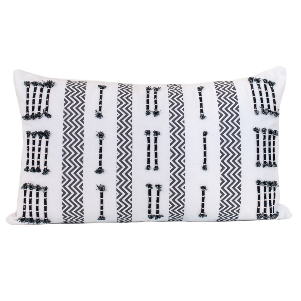 COTTON CUSHION STRIPE EMBROIDERY 30Χ50 