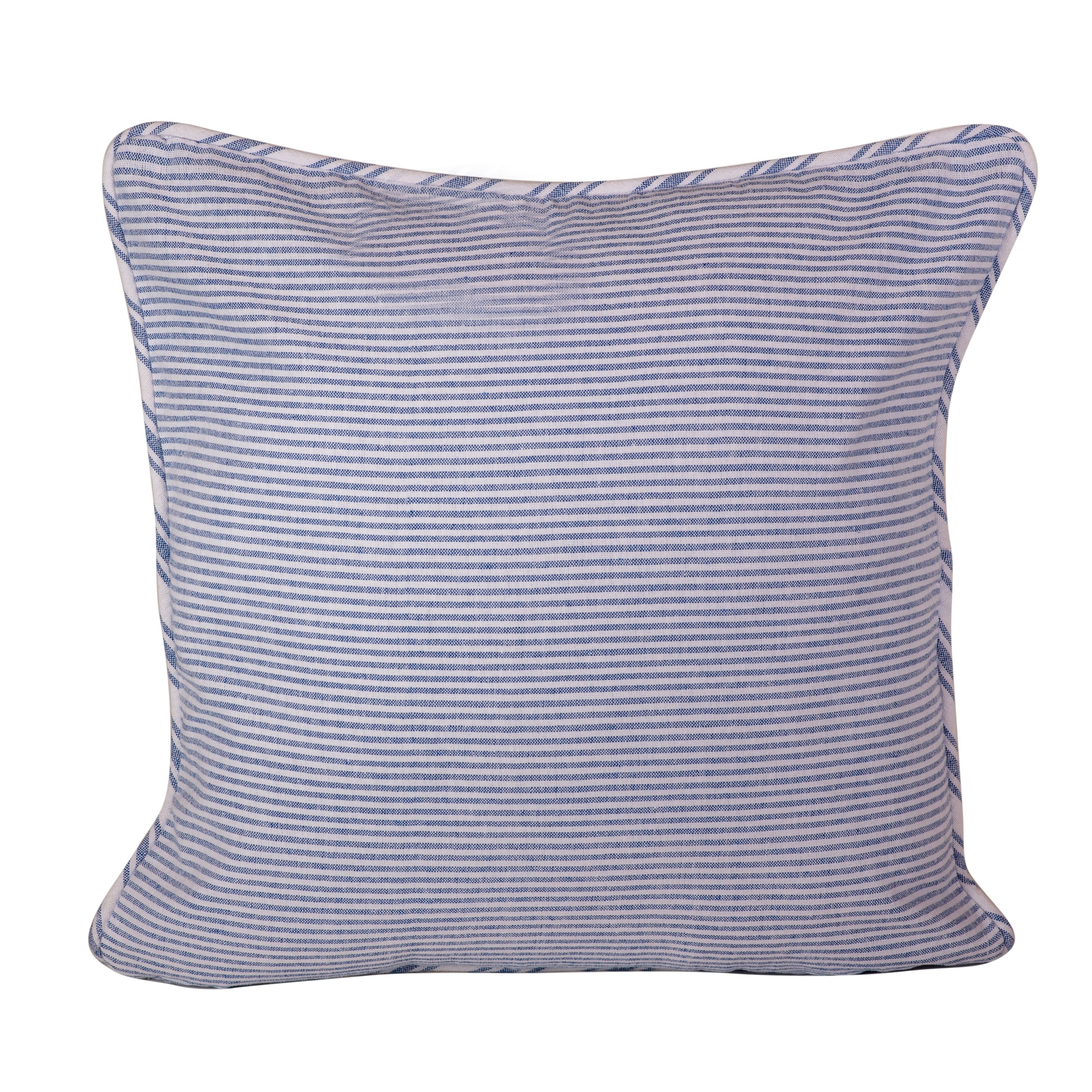 CUSHION  MARINE BLUE WITH THIN STRIPES 40X40