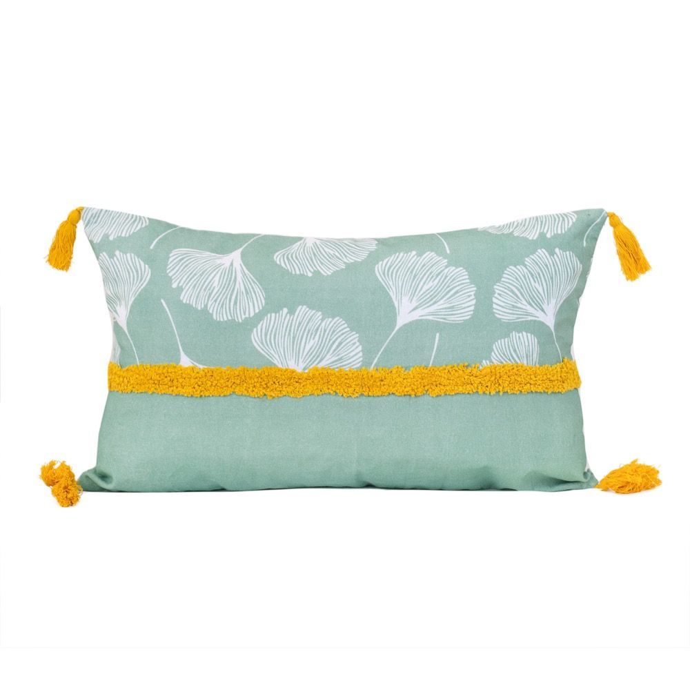 COTTON CUSHION LEAVES 30X50