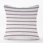  COTTON CUSHION 45Χ45 WHITE WITH THIN BLACK STRIPES ANA BLACK BACK SIDE