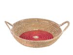 STRAW AND PLASTIC TRAY NATURAL&WHITE 30X6