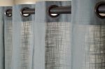 COTTON CURTAIN SAGE GREEN WITH WEAVING DESIGN 140X260 WITH EYELETS