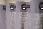 COTTON CURTAIN STONE WITH WEAVING DESIGN 140X260 WITH EYELETS