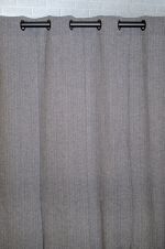 COTTON CURTAIN GREY HERRINGBONE  140Χ260 WITH EYELETS