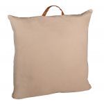 FLOOR CUSHION NATURAL 60X60 WITH LEATHER HANGER