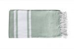 COTTON THROW MINT WITH STRIPE