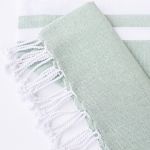 COTTON THROW MINT WITH STRIPE