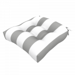  WATERPROOF CHAIR CUSHION STRIPED GREY SET OF 2 PCS 48X48X12.5