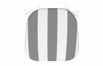  WATERPROOF CHAIR CUSHION STRIPED GREY SET OF 2 PCS 40Χ42Χ5