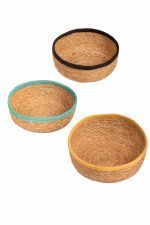 SEAGRASS BASKETS TRCOLORE SET OF 3 25x19x11cm & 23x16x10cm & 21x15x8cm