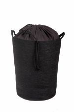  BLACK JUTE WASHING BASKET WITH BLACK FABRIC 40X55