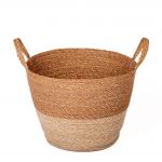 SEAGRASS BASKET NATURAL&BLEACH 38X38X30cm