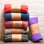 POLAR FLEECE TAUPE LEATHER DETAIL 120X180 SOFA BLANKET