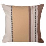 CUSHION  CHEVRON STRIPES BEIGE-BROWN 45X45