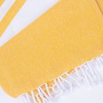 COTTON THROW MUSTARD WITH STRIPE