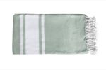 COTTON THROW MINT WITH STRIPE