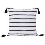 COTTON CUSHION STRIPE WHITE-BLACK 40Χ40