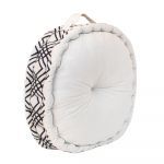 FLOOR CUSHION CHEVRON WHITE BLACK D 45X10