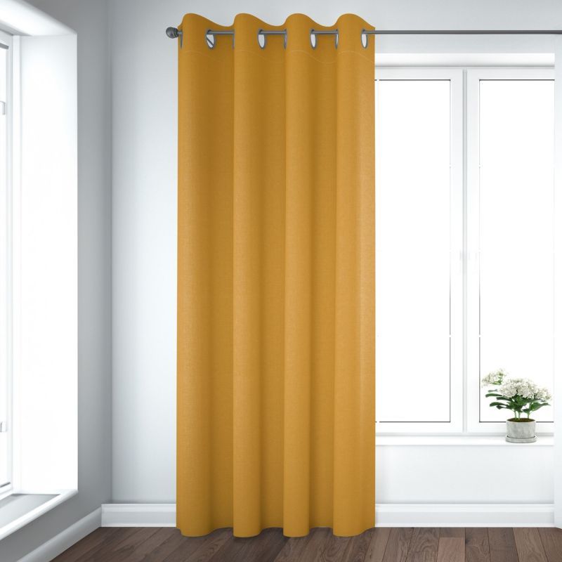 Φωτογραφία από COTTON CURTAIN SOLID YELLOW 140X260 WITH EYELETS