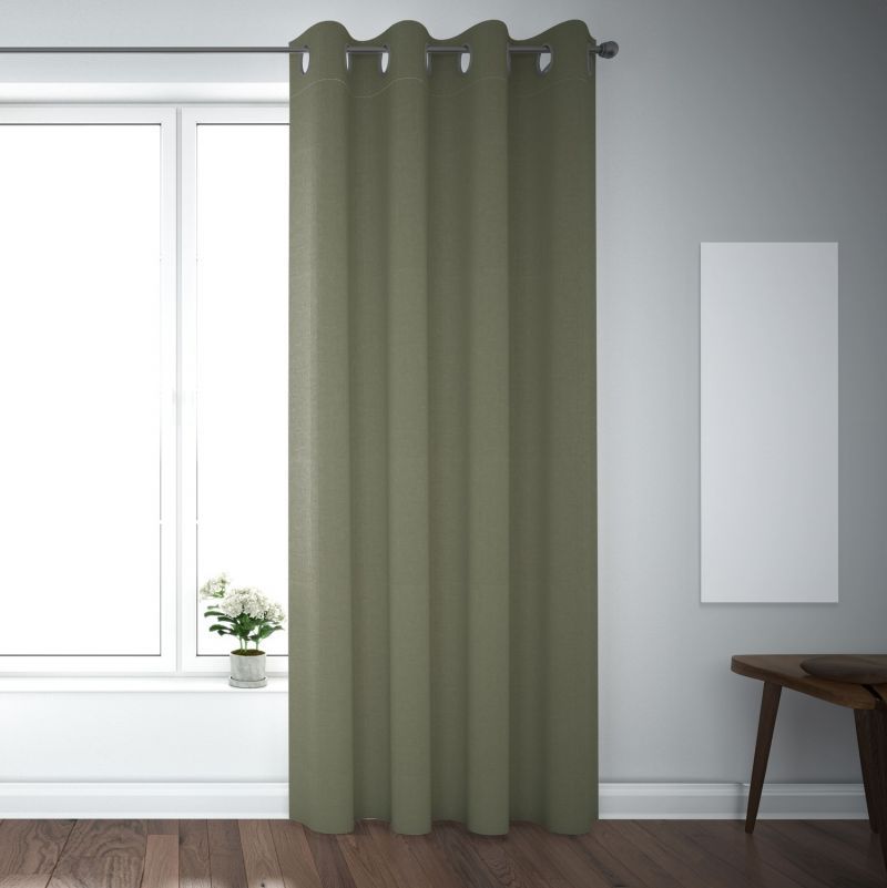 Φωτογραφία από COTTON CURTAIN SOLID DARK KHAKI 140X260 WITH EYELETS