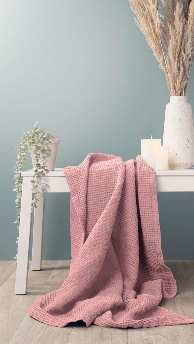 Φωτογραφία από Waffle blanket pink rose