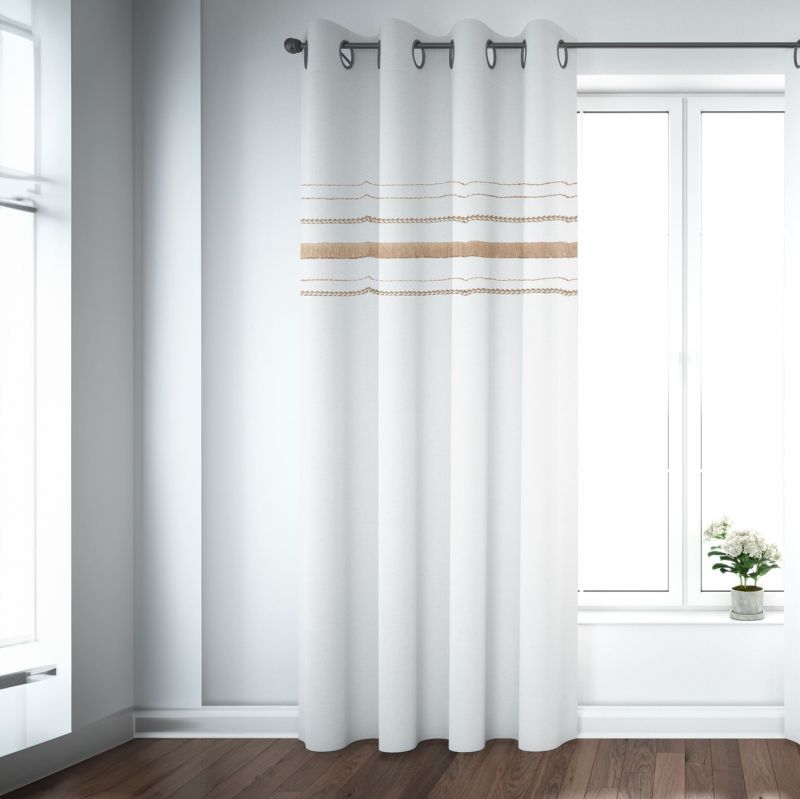 Φωτογραφία από CURTAIN WHITE JUTE/COTTON BRAIDED LACE 140X260 WITH EYELETS