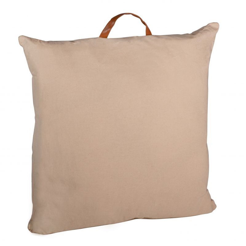 Φωτογραφία από FLOOR CUSHION NATURAL 60X60 WITH LEATHER HANGER