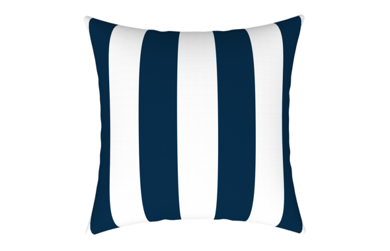 Φωτογραφία από  WATERPROOF CUSHION STRIPED NAVY BLUE 43X43