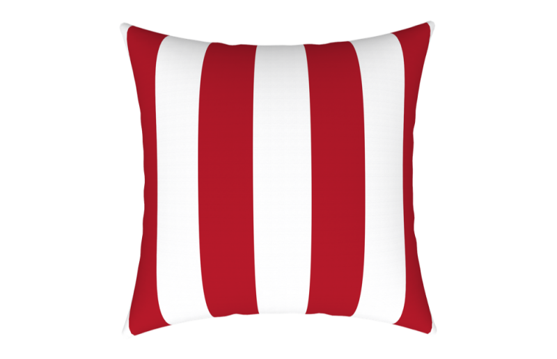 Φωτογραφία από  WATERPROOF CUSHION STRIPED RED 43X43