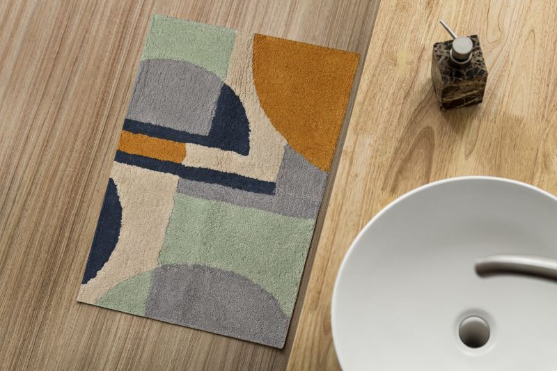 Φωτογραφία από BATHMAT ABSTRACT YELLOW-MINT 50X80