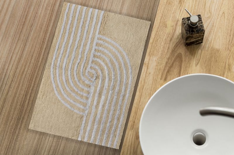 Φωτογραφία από BATHMAT ECRU-WHITE 50X80