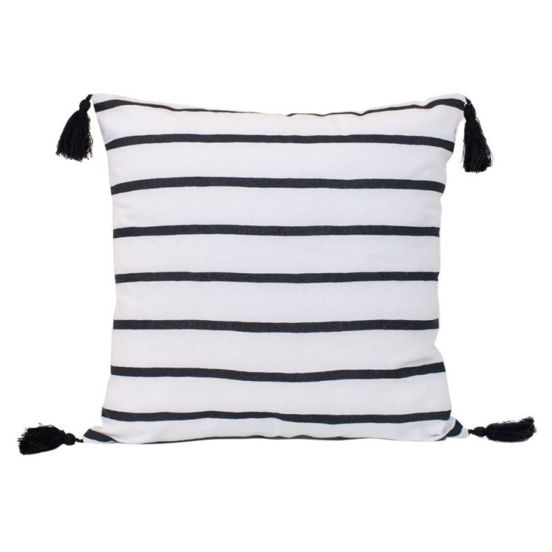 Φωτογραφία από COTTON CUSHION STRIPE WHITE-BLACK 40Χ40