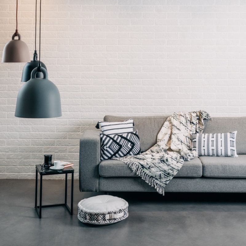 Φωτογραφία από COTTON THROW WHITE BLACK 125X150